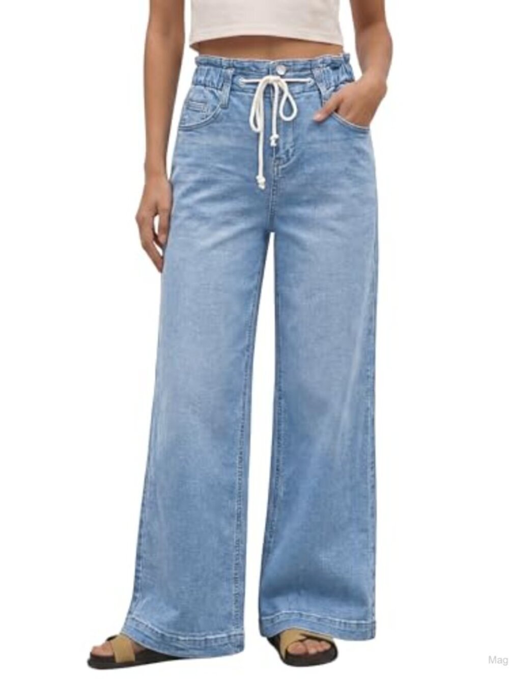 High Waisted Wide Leg Jeans Stretch Bell Bottom Y2K Women Denim 29
